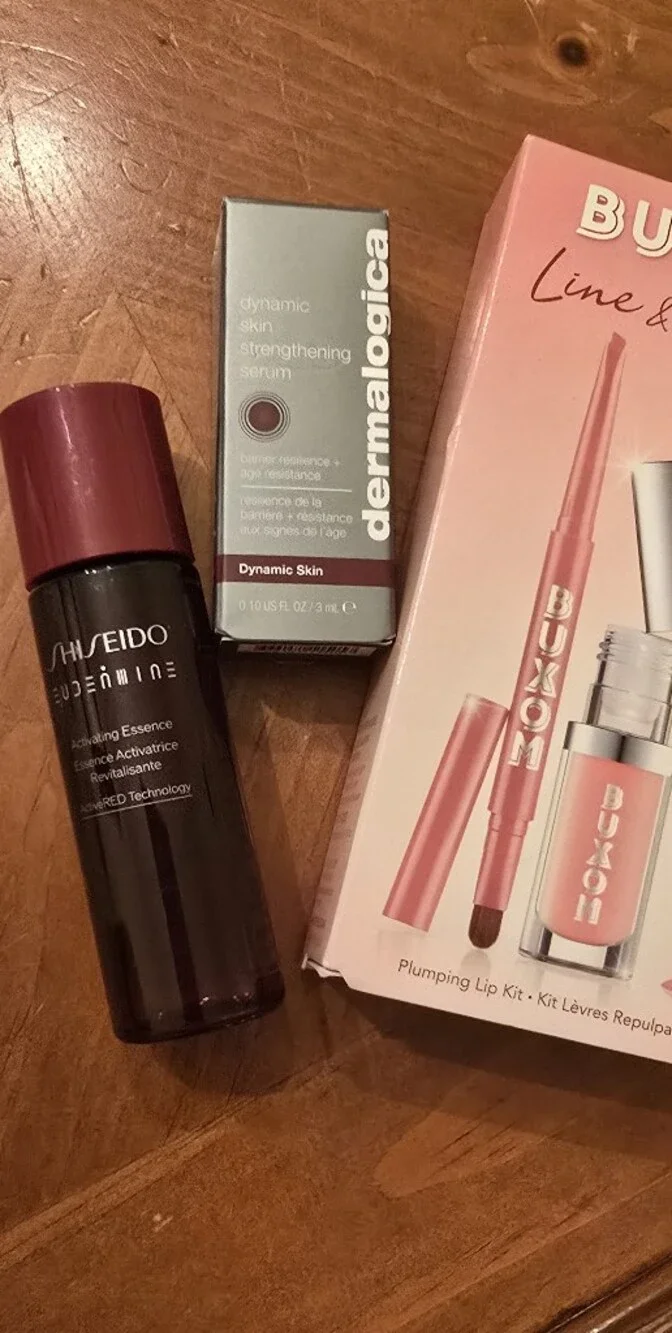 Beauty Bundle, NWT, Buxom Lip Gloss Set, Shisheido Serum, Dermatologica